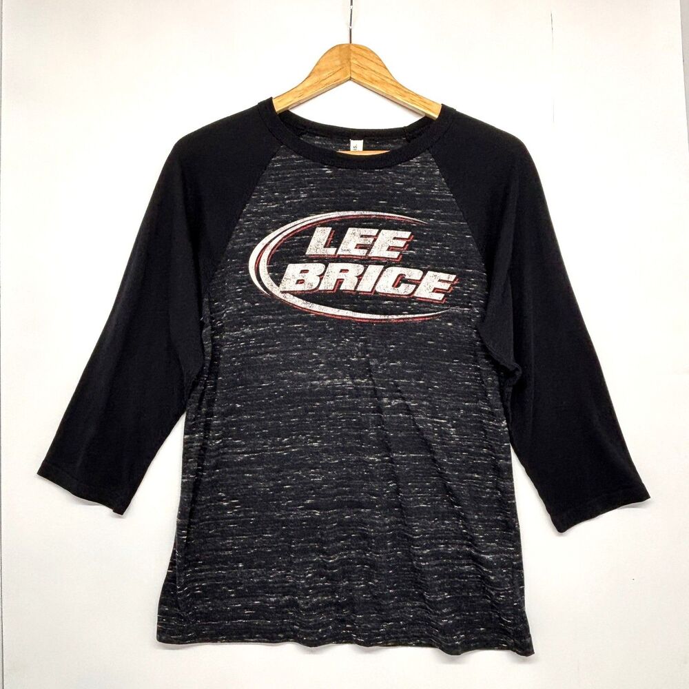 Lee Brice Concert T-shirt Black Raglan 3/4 Sleeve 2-sided Women's Size Medium